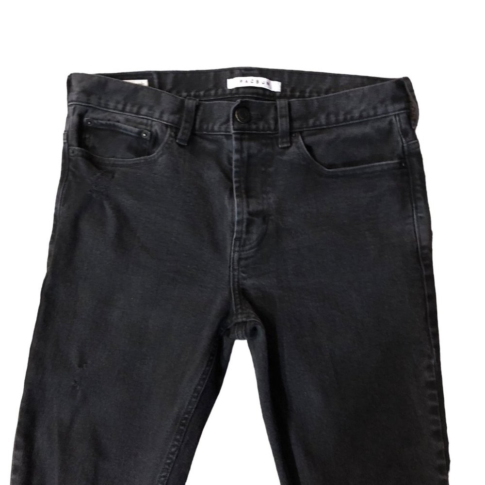 Pacsun Black Jeans Mens 32x32 Used Stacked Skinny Distressed Knees - Picture 5 of 16